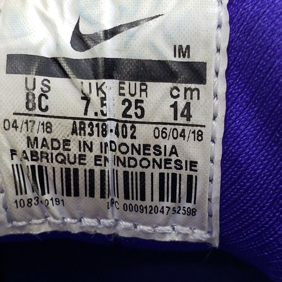 Nike Huarache Run Athletic Sneakers Indigo Burst White Baby Toddler Shoe Size 8C - Picture 10 of 10